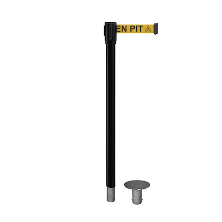 Retractable Belt Removable Stanchion, 2ft Black Post  11ft. Open